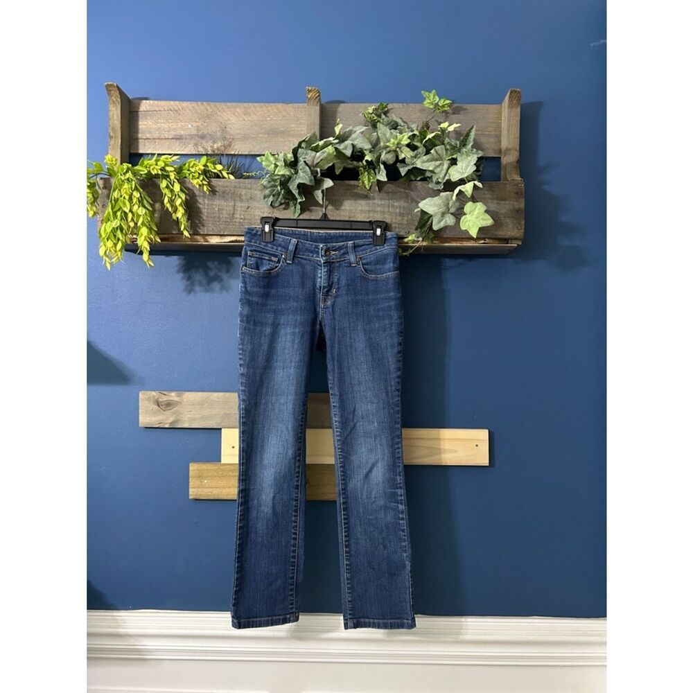 L.L. Bean Mid-Rise Dark Wash Straight-Leg Jeans Sz 2P. EUC - Picture 1 of 9